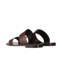 Celine Lerins Slides in Dark Brown