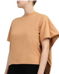 Celine by Phoebe Philo Scarf T-Shirt — Nude Cotton with Lambskin Trim, Size XS [FR 34/IT 38]