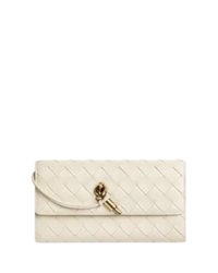 Bottega Veneta Andiamo Large Flap Wallet in Intrecciato Nappa Leather — Sea Salt
