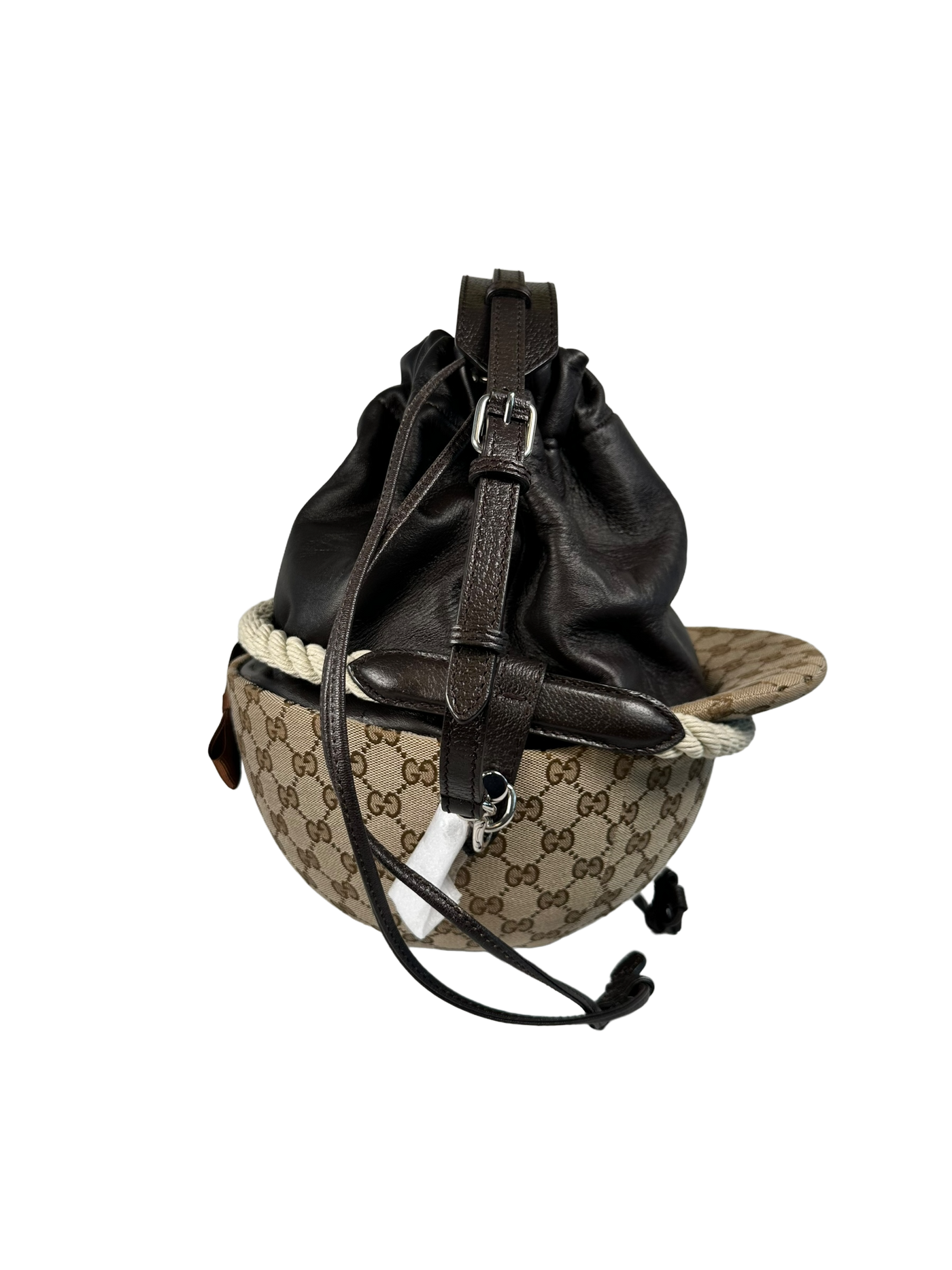 Gucci Brown Equestrian GG Top Handle Bag