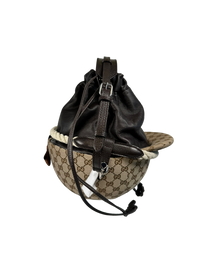 Gucci Brown Equestrian GG Top Handle Bag