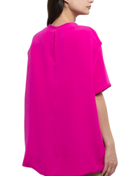 Valentino Garavani Drape-Detail Asymmetric T-Shirt – Pink