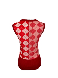MM6 Maison Margiela Assymetric Red Argyle Unisex Tank
