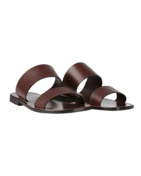 Celine Lerins Slides in Dark Brown