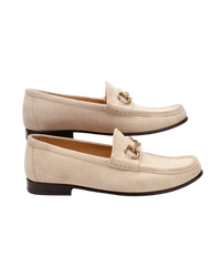 Brunello Cucinelli Suede Horsebit Loafer in Beige