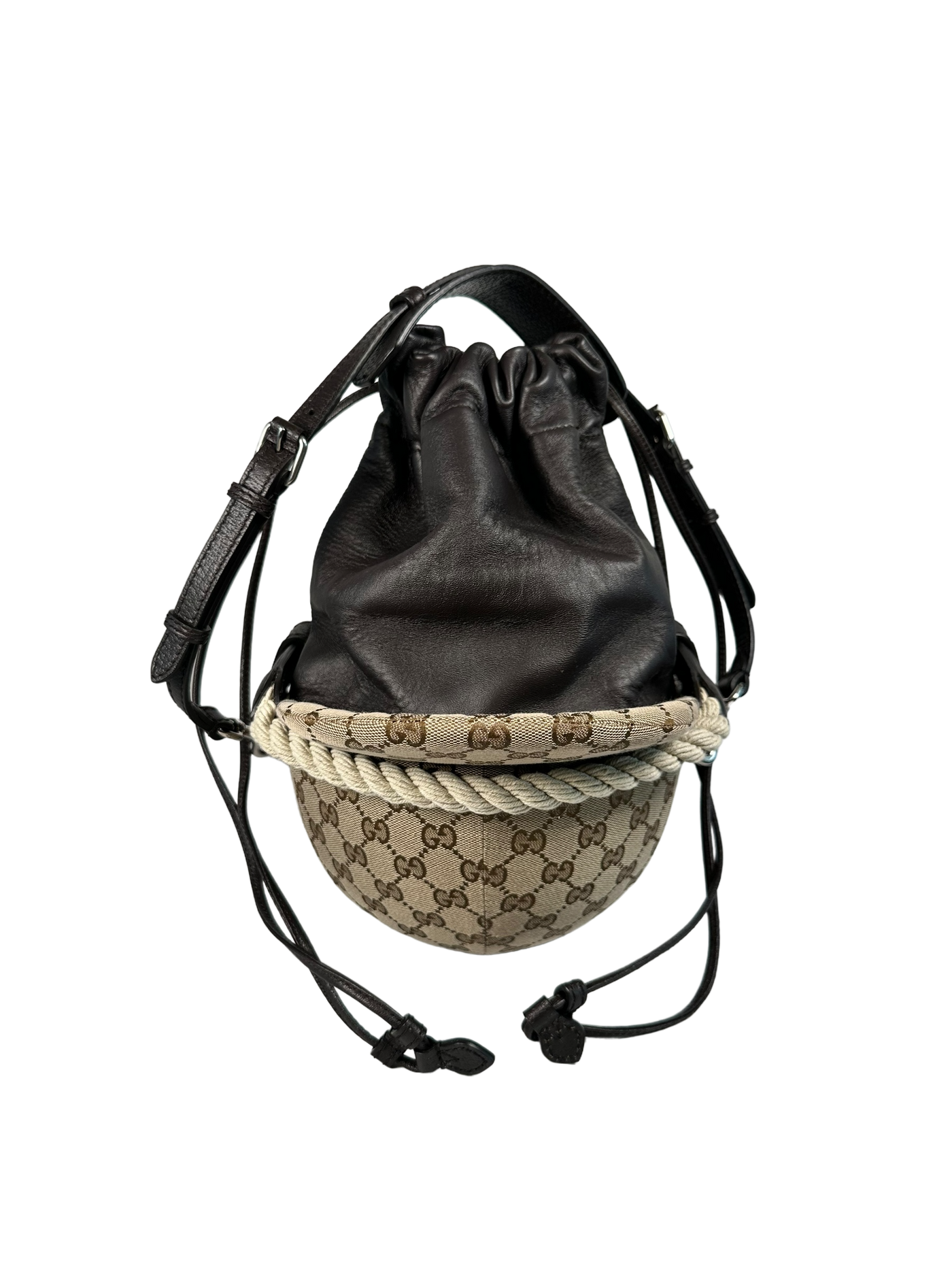 Gucci Brown Equestrian GG Top Handle Bag