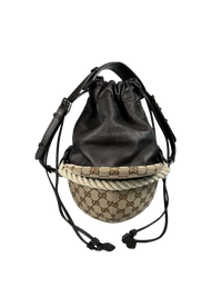 Gucci Brown Equestrian GG Top Handle Bag