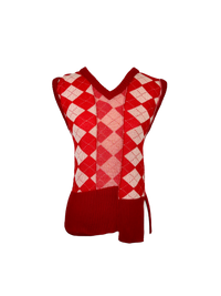 MM6 Maison Margiela Assymetric Red Argyle Unisex Tank
