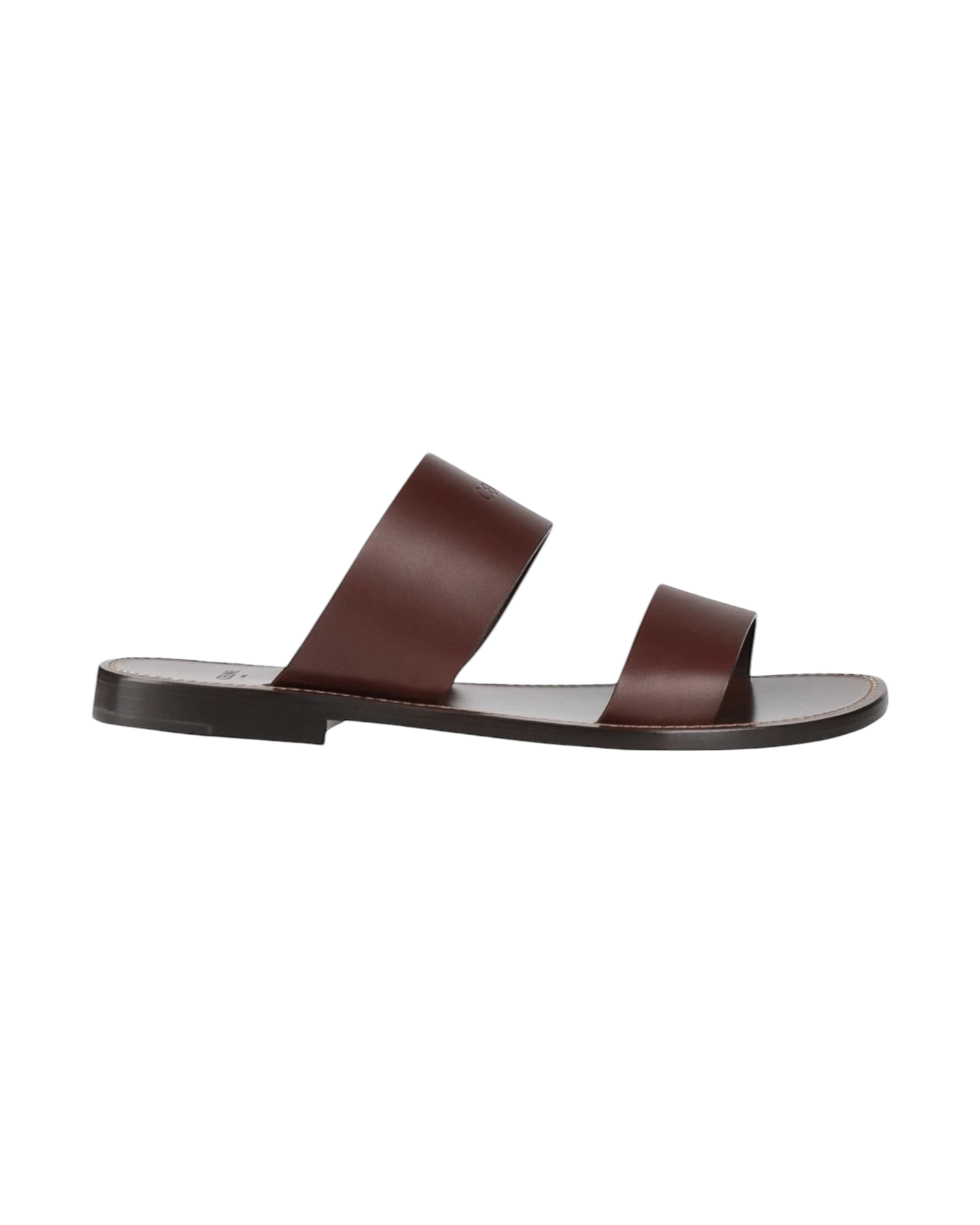 Celine Lerins Slides in Dark Brown