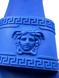 Versace Medusa Head Flat Slides in Blue