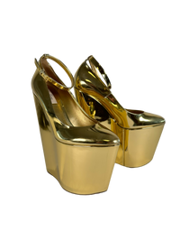 Valentino Metallic Platform Heels