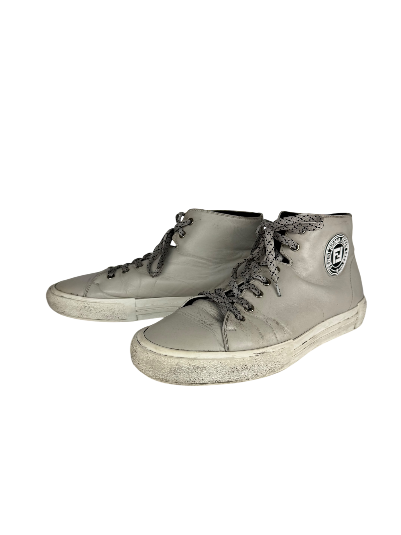 Fendi Calfskin Hi Tops in Grey