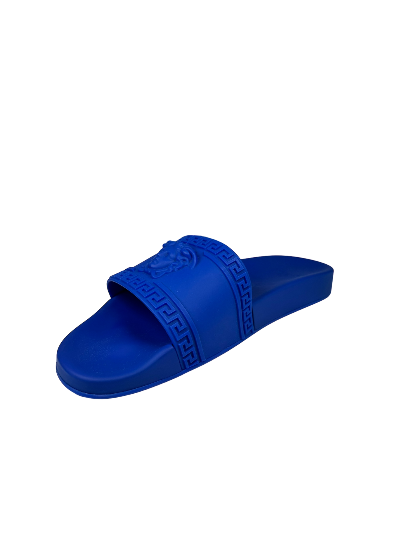Versace Medusa Head Flat Slides in Blue