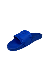 Versace Medusa Head Flat Slides in Blue