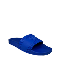Versace Medusa Head Flat Slides in Blue