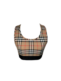 Burberry Logo Detail Check Bra Top