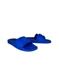 Versace Medusa Head Flat Slides in Blue