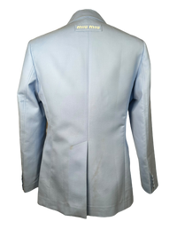 MIU MIU WOOL BLAZER IN AZURE
