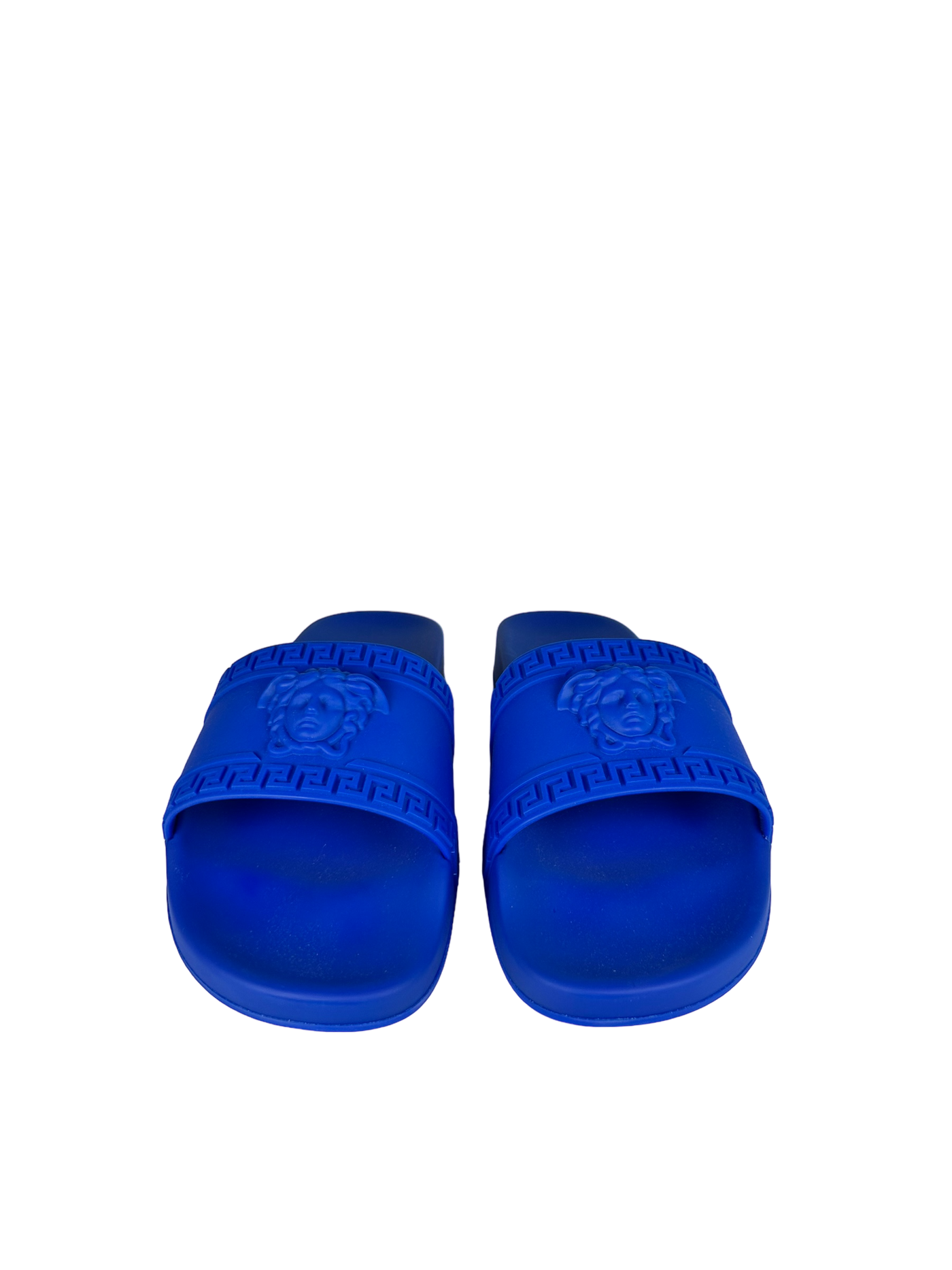 Versace Medusa Head Flat Slides in Blue