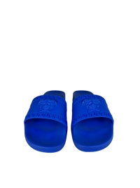 Versace Medusa Head Flat Slides in Blue