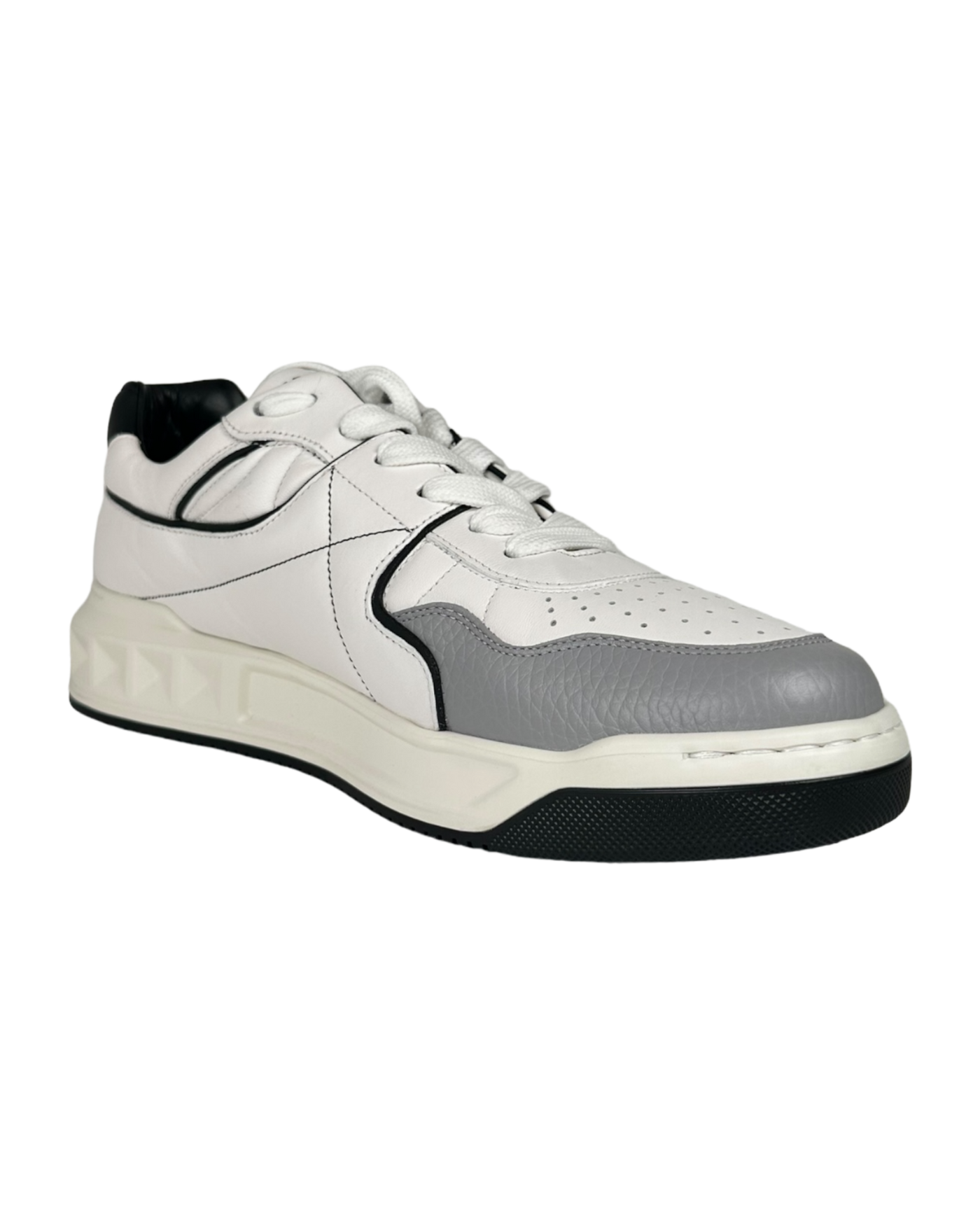 Valentino One Stud Sneakers in Black and White