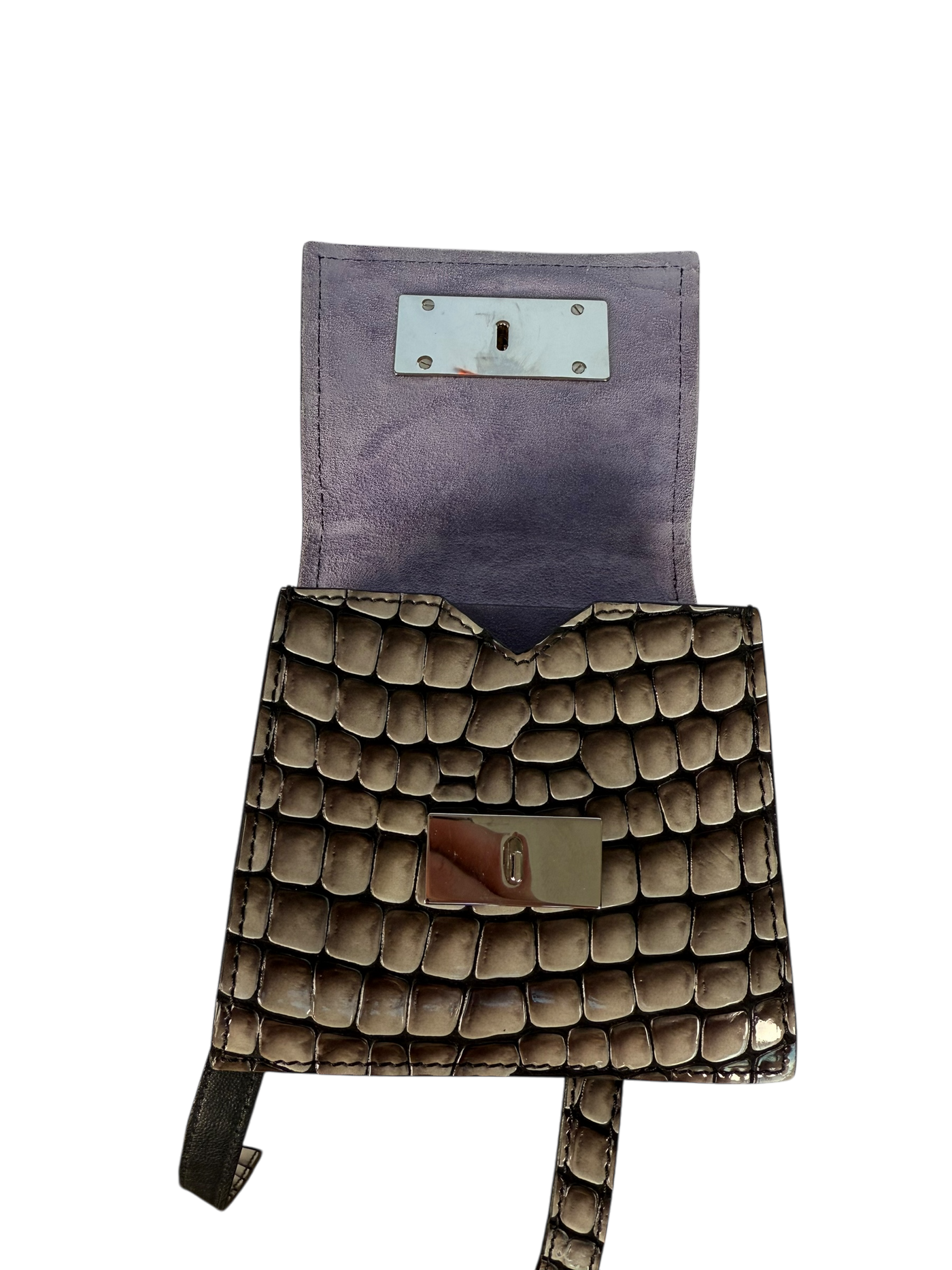 Maison Margiela Croc-Effect Mirrored Mini Bag