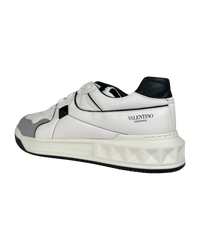 Valentino One Stud Sneakers in Black and White