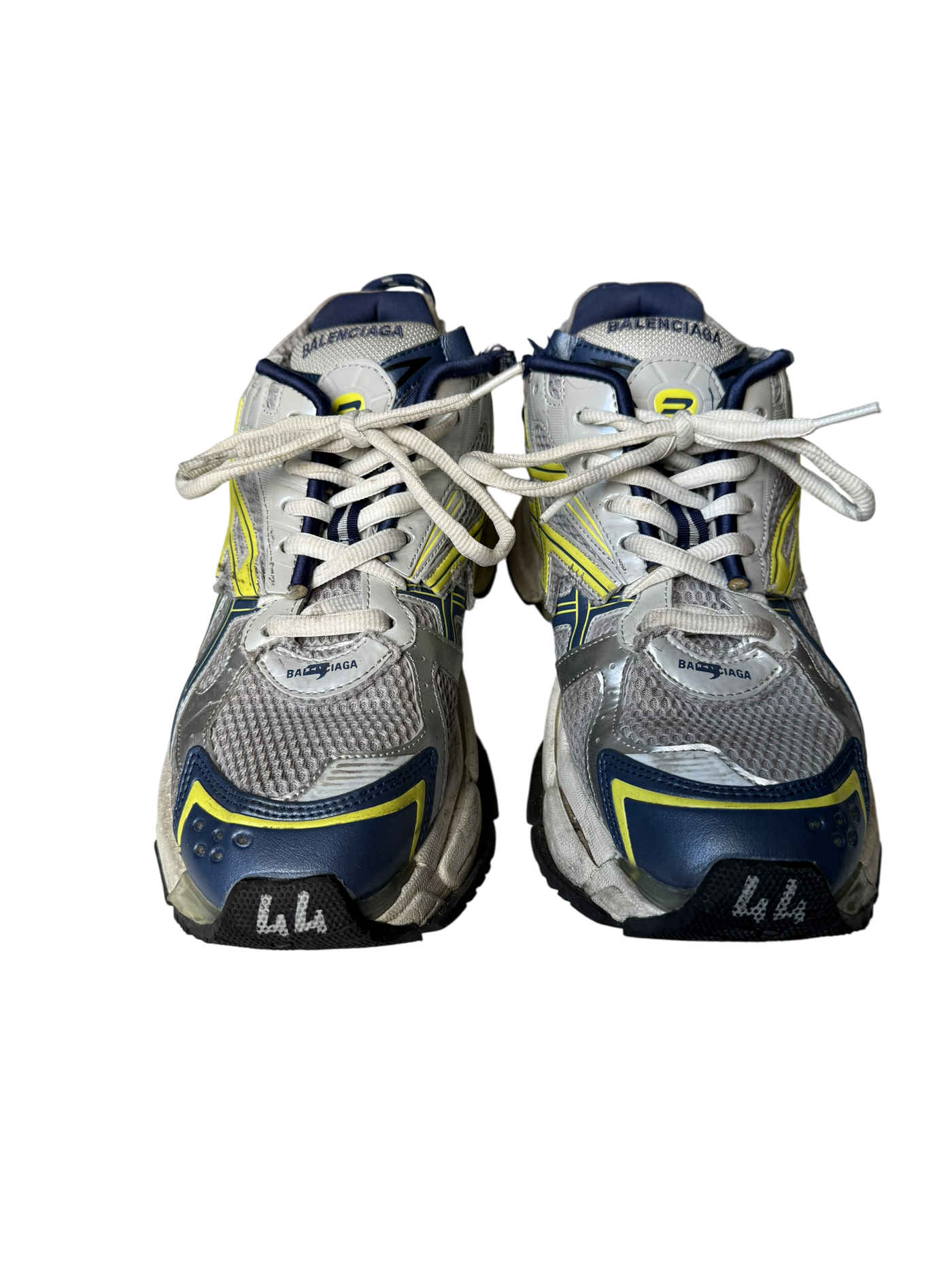 Balenciaga Runners in White/Blue/Yellow
