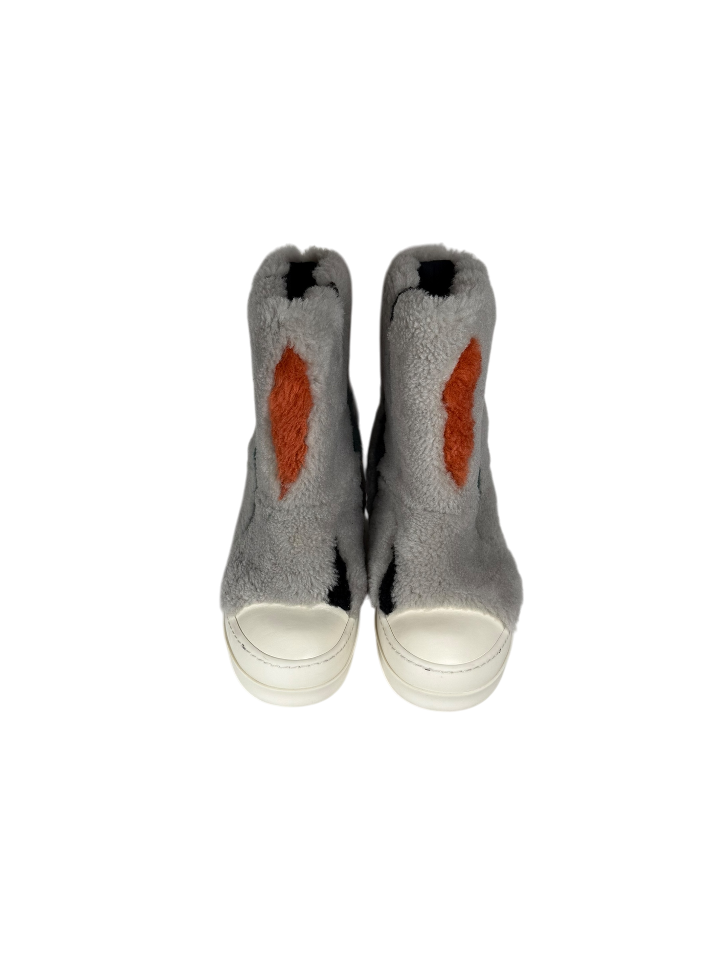 Rick Owens Grey Jumbo Puffer Shearling Boot
