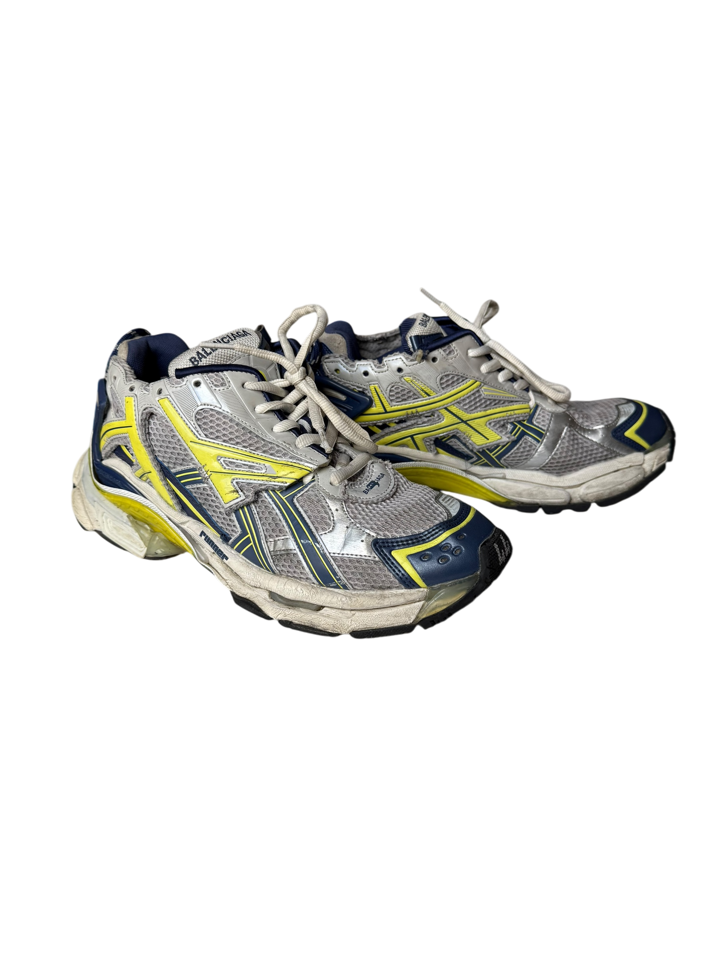 Balenciaga Runners in White/Blue/Yellow