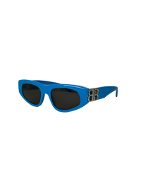 Balenciaga Dynasty BB0095S 011 Blue Silver Grey Lens
