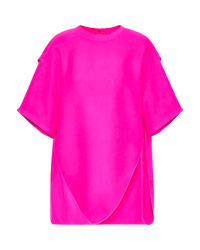 Valentino Garavani Drape-Detail Asymmetric T-Shirt – Pink