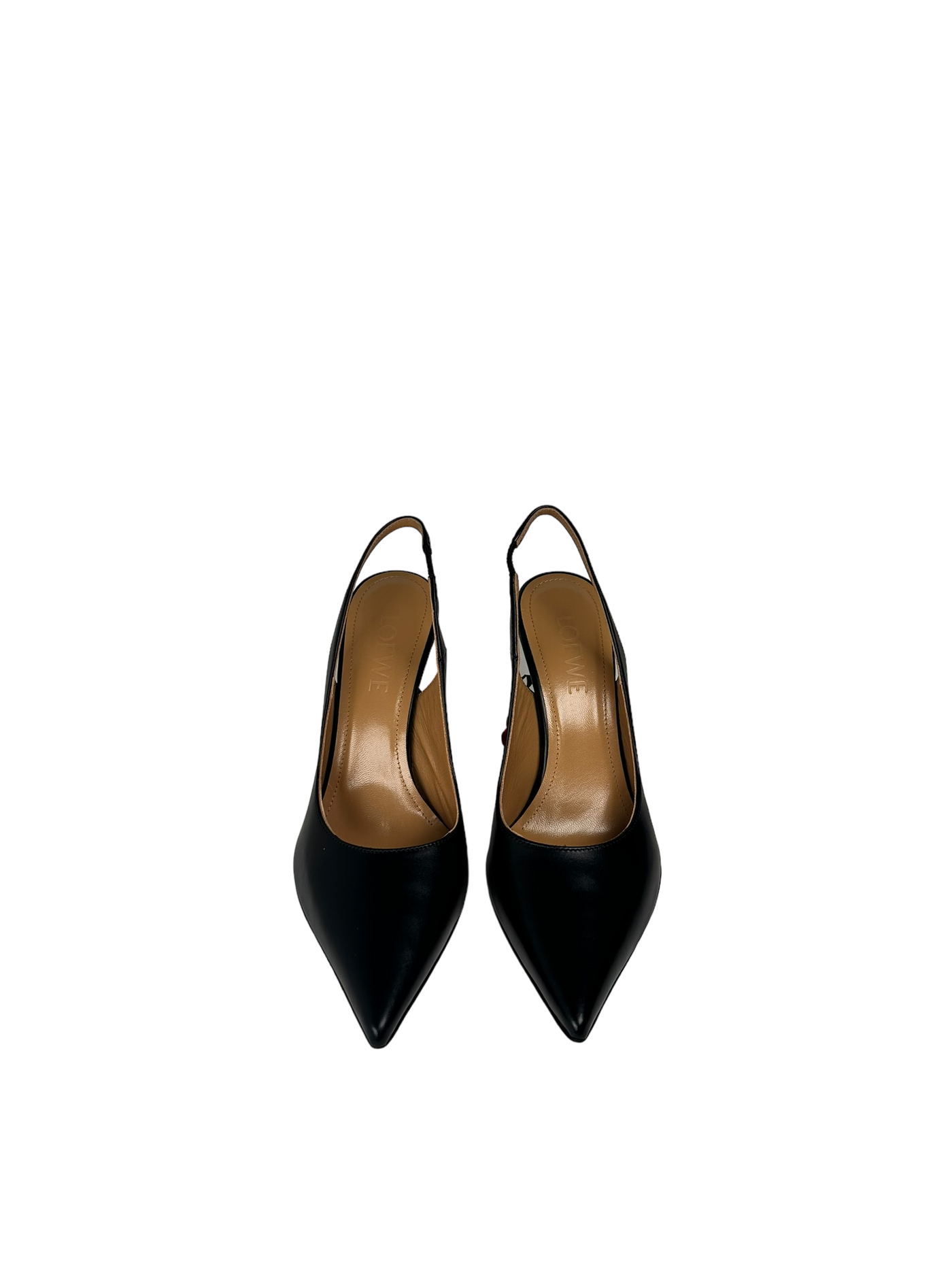 Loewe Leather Rose-Heel Slingback Pumps