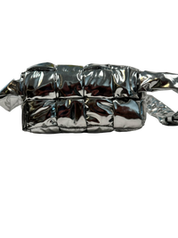 BOTTEGA VENETA PADDED CASSETTE SILVER BAG