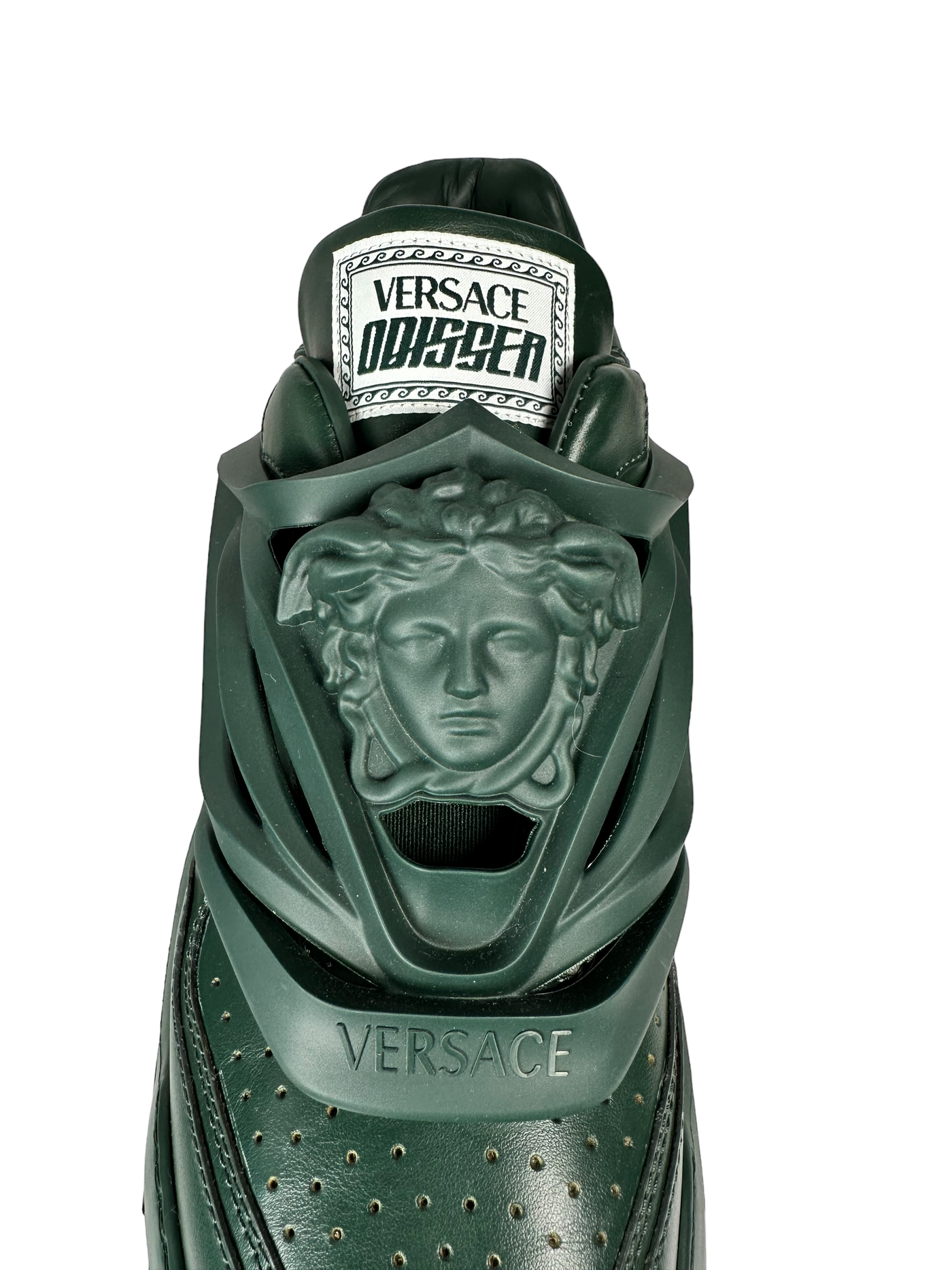 VERSACE ODISSEA CAGE RUBBER MEDUSA SNEAKER IN GREEN