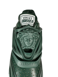 VERSACE ODISSEA CAGE RUBBER MEDUSA SNEAKER IN GREEN