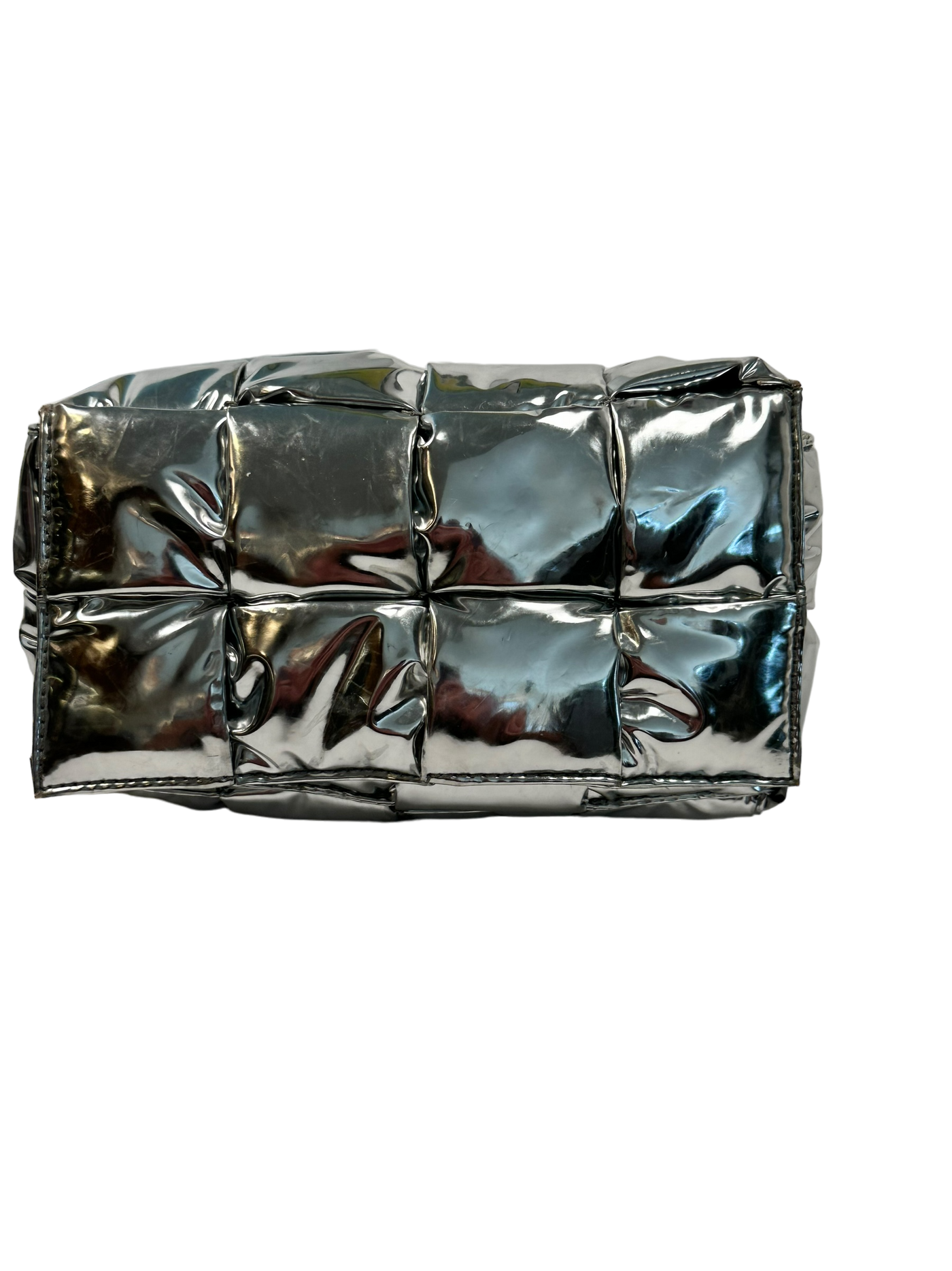 BOTTEGA VENETA PADDED CASSETTE SILVER BAG