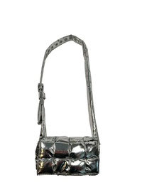 BOTTEGA VENETA PADDED CASSETTE SILVER BAG