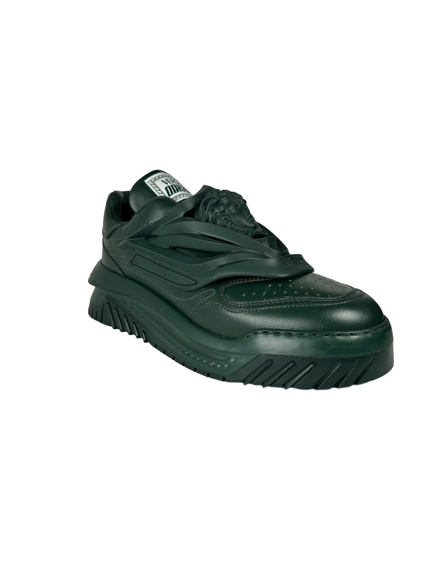 VERSACE ODISSEA CAGE RUBBER MEDUSA SNEAKER IN GREEN