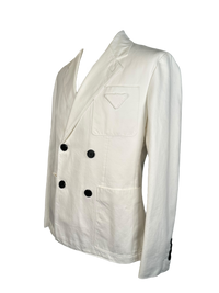 Prada Double Breasted Poplin Blazer