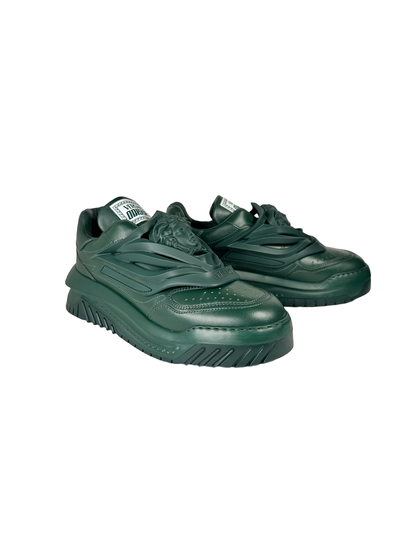 VERSACE ODISSEA CAGE RUBBER MEDUSA SNEAKER IN GREEN