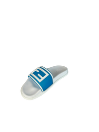 Fendi Baguette Rubber Slides in Blue
