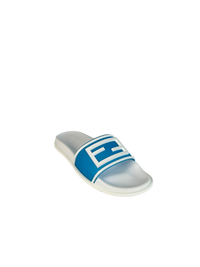 Fendi Baguette Rubber Slides in Blue