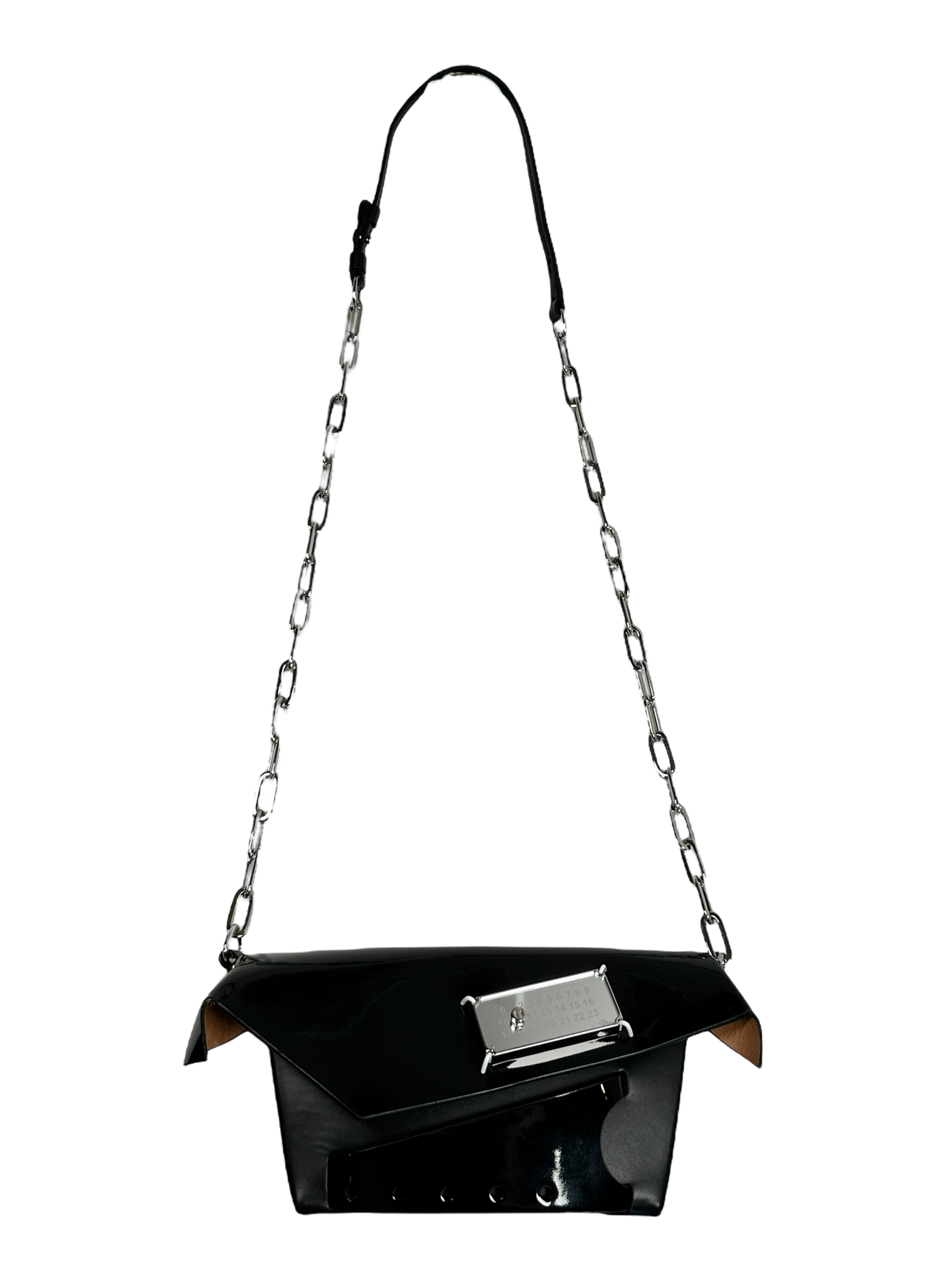 Maison Margiela Patent Leather Snatched Bag in Black