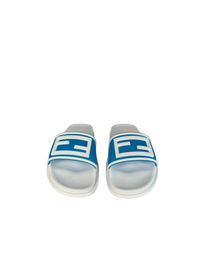 Fendi Baguette Rubber Slides in Blue