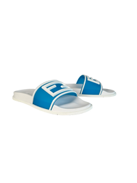 Fendi Baguette Rubber Slides in Blue