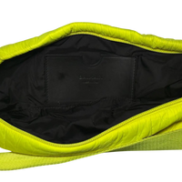 Balmain B-Army Quilted Monogram Crossbody Sling — Neon Yellow
