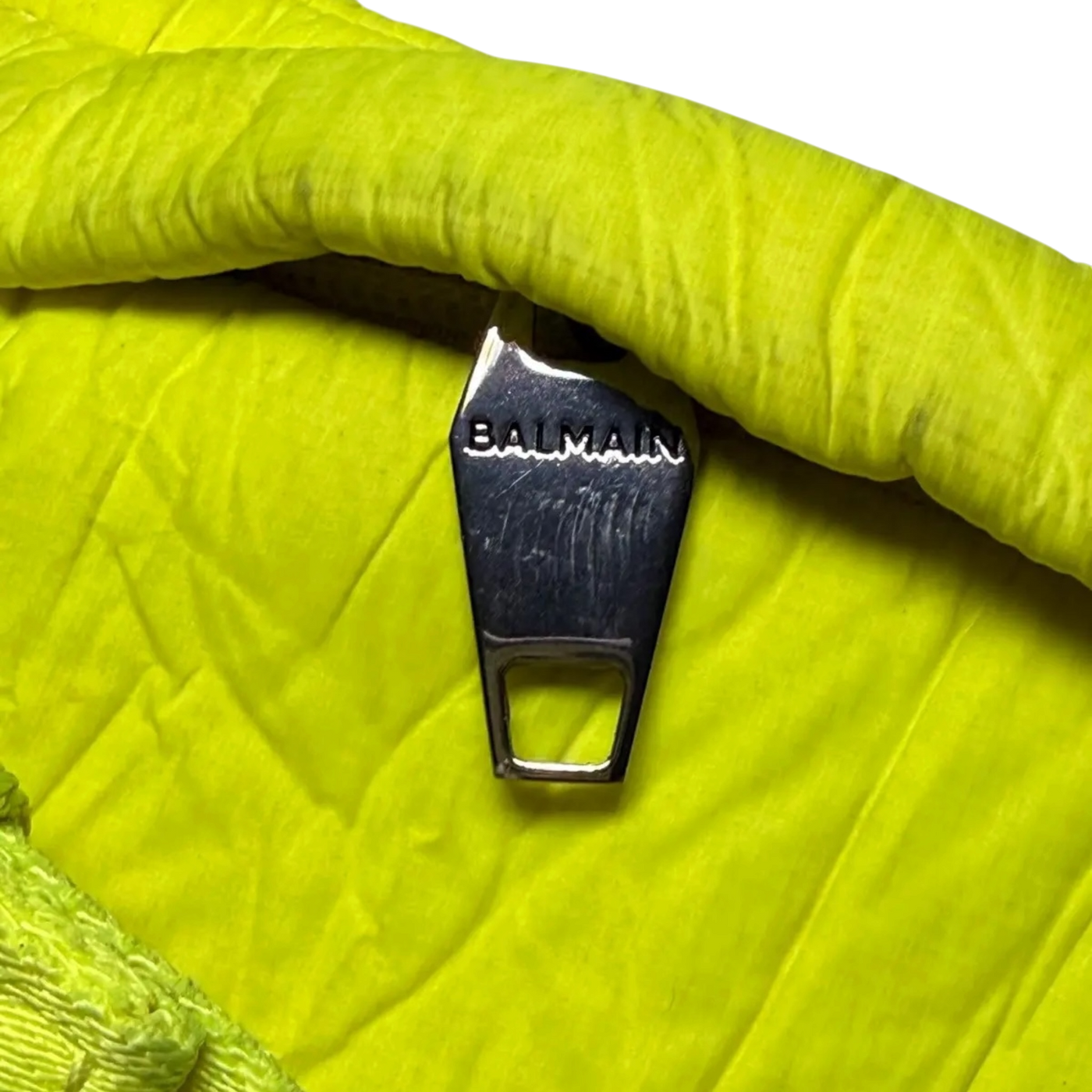 Balmain B-Army Quilted Monogram Crossbody Sling — Neon Yellow