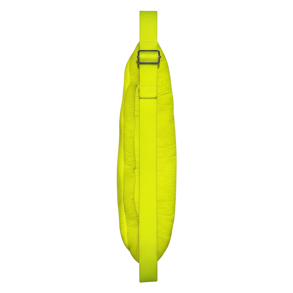 Balmain B-Army Quilted Monogram Crossbody Sling — Neon Yellow