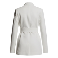 Gabriela Hearst Racer Belted Blazer — White Cotton Denim, Size S [US 4/FR 36/IT 40]